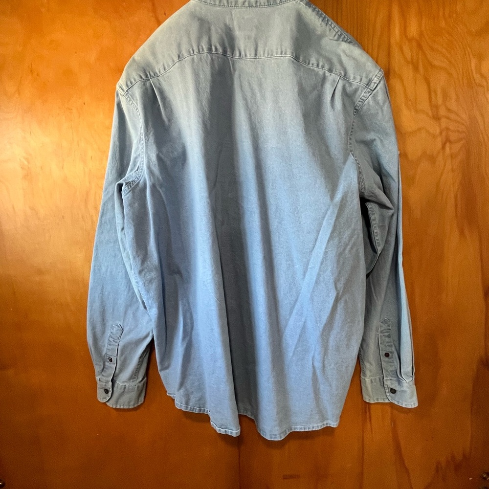 Wrangler Men's Casual Light Blue Button Down Shirt - Picture 4 of 5